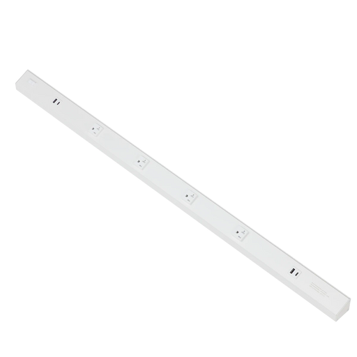 Atom Low Profile Power Strip With 4 Receptacles/2 USB Ports 120V 40 Inch White