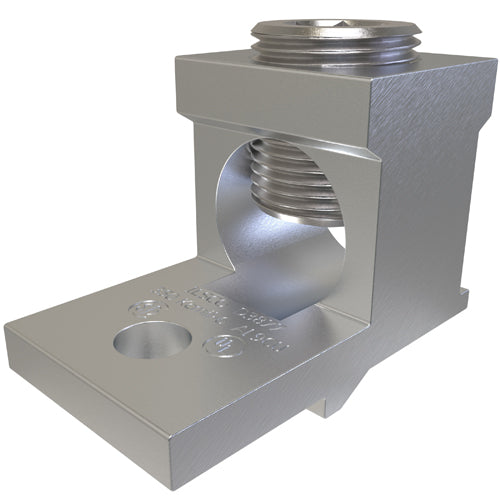 ILSCO Aluminum Anti-Turn Mechanical Lug Dual Rated Conductor Range 350-6 1 Conductor 1/4 Inch Bolt Size Tin Plated UL CSA (ATTA-350-14)