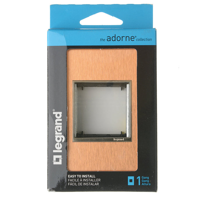 Pass and Seymour Adorne Copper 1-Gang Screwless Wall Plate Weatherproof  (AWM1G2CU4)