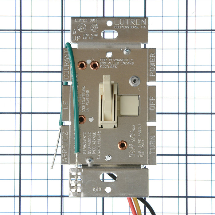 Lutron Ariadni 1.5A/300W Fan/Light Control Single-Pole Almond (AY2-LFSQ-AL)