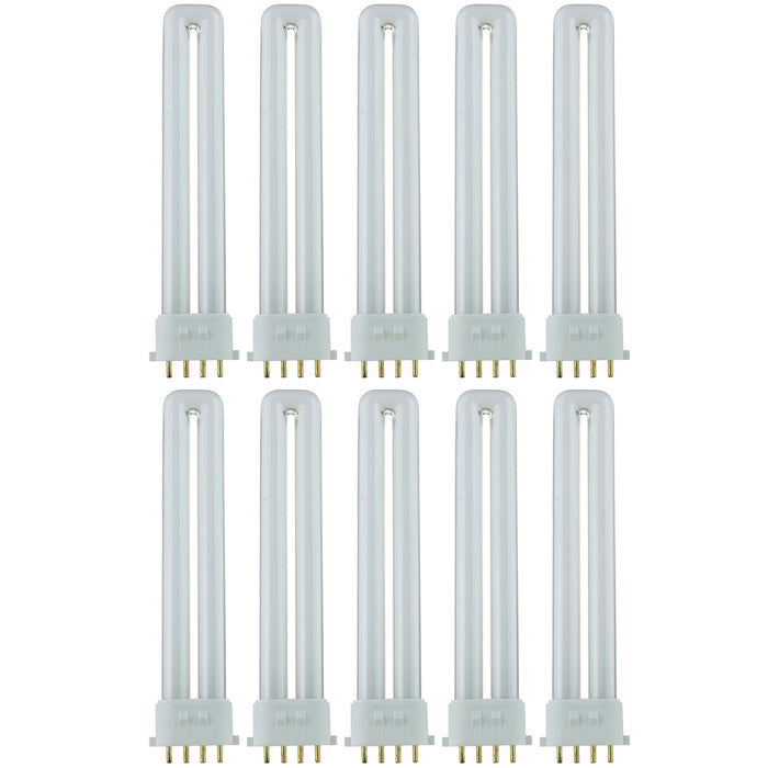 Sunlite PL13/E/SP27K/10PK 13W Compact Fluorescent Plug-in PL 4-Pin Bulb 720Lm Warm White 2700K 2GX7 Base (40493-SU)