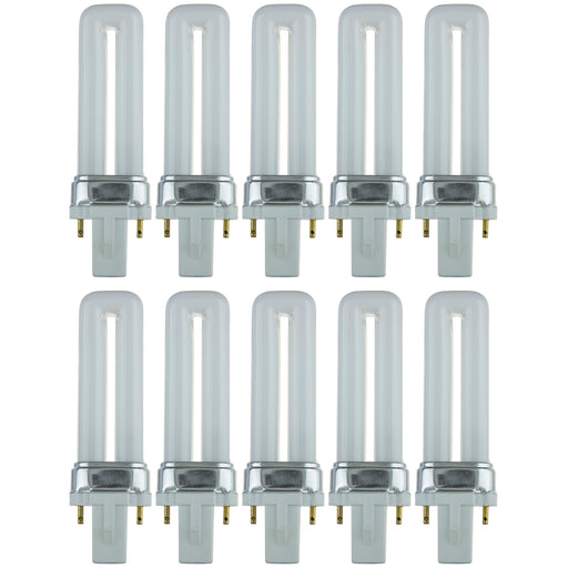 Sunlite PL5/SP41K/10PK 5W Compact Fluorescent Plug-in PL 2-Pin Bulb 210Lm Cool White 4100K G23 Base (40496-SU)