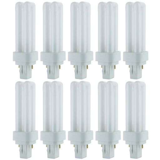 Sunlite PLD13/SP35K/10PK 13W Compact Fluorescent Plug-in PLD 2-Pin Bulb 660Lm Neutral White 3500K GX23-2 Base (40540-SU)