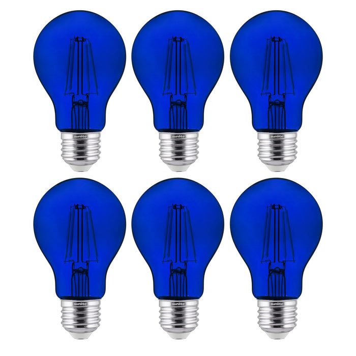 Sunlite LED A19 Bulb 4.5W 55Lm 120V E26 Base Transparent Blue (40940-SU)