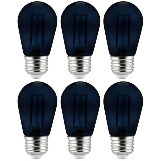 Sunlite S14/LED/FS/2W/TBL/6PK 2W LED S14 Bulb Black Light Blue Medium E26 Base (40973-SU)