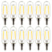 Sunlite T8/LED/FS/2W/E12/D/CL/27K/85MM/12PK 2W LED Decorative Bulb 2700K 130Lm E12 Candelabra Base 12-Pack (41344-SU)