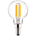 Sunlite G16.5/LED/FS/5W/E12/CL/30K/6PK 5W LED G16.5 Bulb 500Lm Warm White 3000K Candelabra E12 Base 6 Pack(41547-SU)