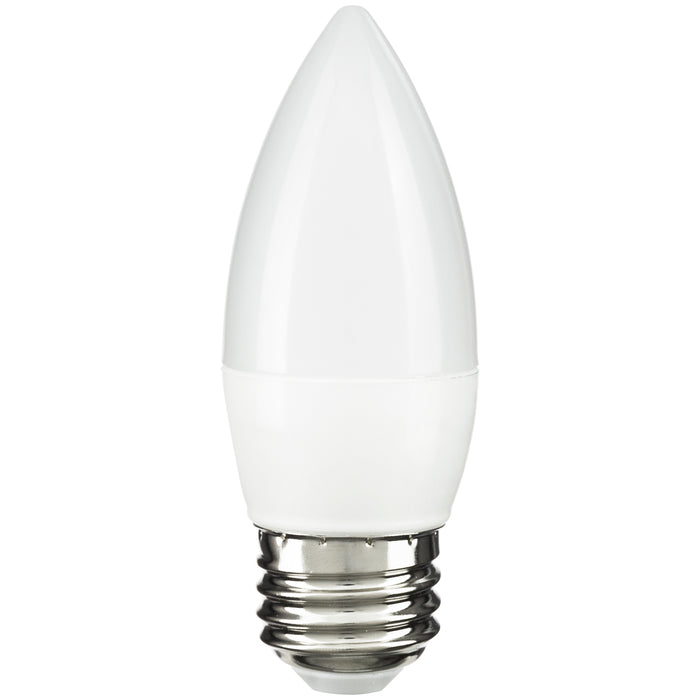 Sunlite ETF/LED/7W/930/6PK 7W LED B13 Decorative Chandelier Light Bulb Dimmable E26 Base Torpedo Frosted 90 CRI 3000K 500Lm 6-Pack (41772-SU)
