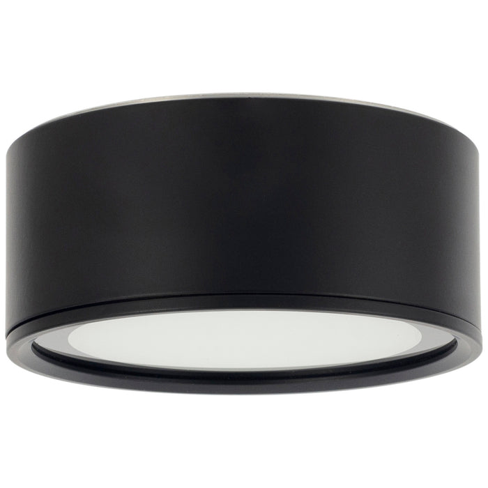 Sunlite LFX/RND/15W/3SCT/BK 5 Inch Round LED Flush Mount Ceiling Fixture 15W Selectable 3000K/4000K/5000K 120V Dimmable Black/Frosted Glass (50740-SU)