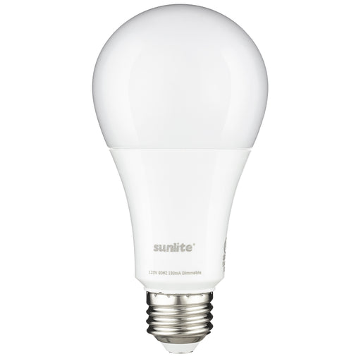 Sunlite A21/LED/3WAY/6W-19W/30K 3-Way LED A21 Bulb 6W/12W/19W 120V 3000K 80 CRI Dimmable Medium E26 Base (70327-SU)