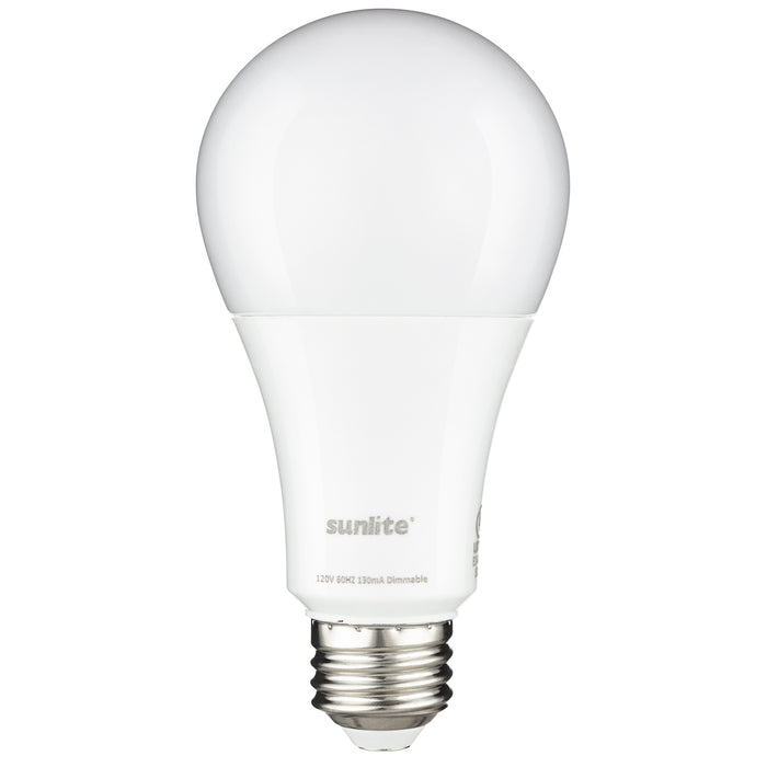 Sunlite A21/LED/3WAY/6W-19W/40K 3-Way LED A21 Bulb 6W/12W/19W 120V 4000K 80 CRI Dimmable Medium E26 Base (70328-SU)