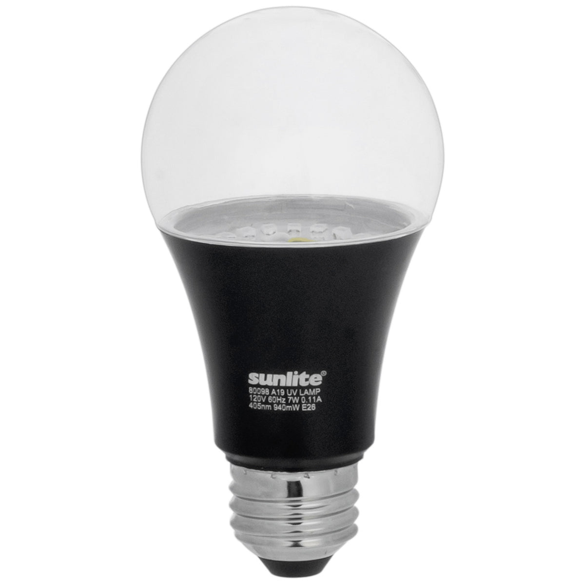 Sunlite 80098-SU A19/LED/7W/BLB/3Pk LED A19 Black Light Blue E26 Base ...