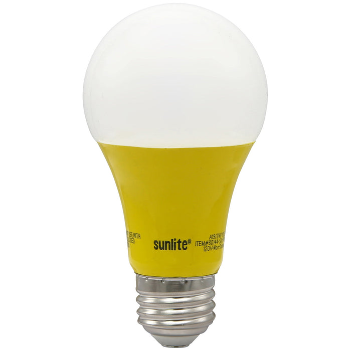 Sunlite A19/3W/Y/LED 3W A19 LED Bulb Yellow Color (80144-SU)