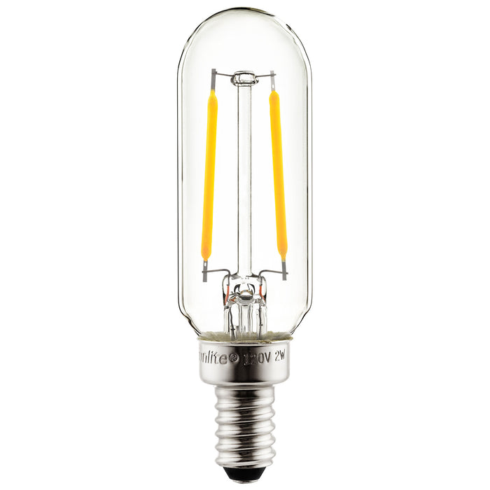 Sunlite T8/LED/FS/2W/E12/27K/6PK 2W LED T8 Bulb 130Lm Warm White 2700K Candelabra E12 Base (80498-SU)