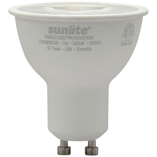 Sunlite PAR16/LED/7W/GU10/65K 7W LED PAR16 Bulb Dimmable 120V Energy Star 35 Degree 6500K 500Lm (80529-SU)