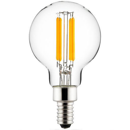 Sunlite G16.5/LED/FS/6W/930/6PK 6W LED Filament Style Bulb E12 Base Dimmable 90 CRI 3000K 500Lm 6-Pack (81145-SU)