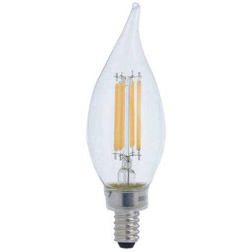 Sunlite CFC/LED/FS/5W/E12/D/CL/30K 5.5W LED Filament Chandelier Bulb 3000K Warm White 600Lm 120V 90 CRI Dimmable E12 Base (81204-SU)