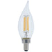 Sunlite CFC/LED/FS/5W/E12/D/CL/30K 5.5W LED Filament Chandelier Bulb 3000K Warm White 600Lm 120V 90 CRI Dimmable E12 Base (81204-SU)