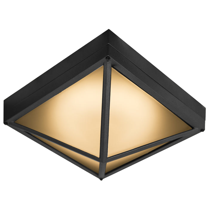 Sunlite LFX/PYR/12W/3SCT/BK 12W LED Pyramid Ceiling Fixture 10 Inch 120V CCT Selectable 3000K/3500K/4000K/5000K 650Lm Frosted Glass Black (81328-SU)
