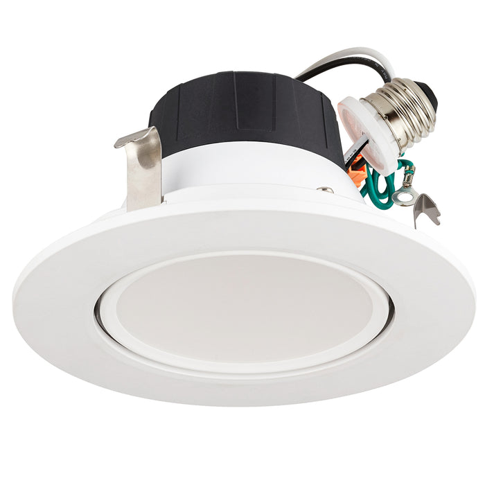 Sunlite LFX/GDL/4R/8W/SCT LED 8W 4 Inch Retrofit Gimbal Downlight Fixture 700Lm CCT Selectable 2700K/3000K/3500K/4000K/5000K 120V White (82080-SU)