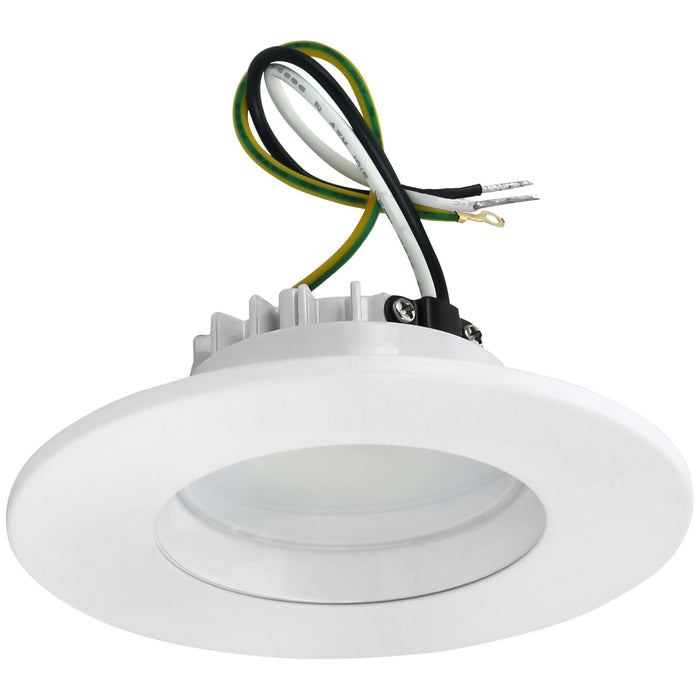 Sunlite SF/DRL/RD/4/13/930/120/WH 4 Inch Round Regressed Lens Downlight Junction Box/Retrofit 13W 90 CRI 3000K 120V With White Trim (87692-SU)