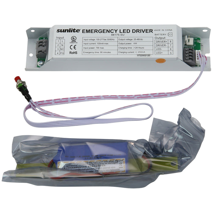 Sunlite Emergency Battery 6W 120-240Ma 25-48Vdc For BB213 And Strip (88175-SU)