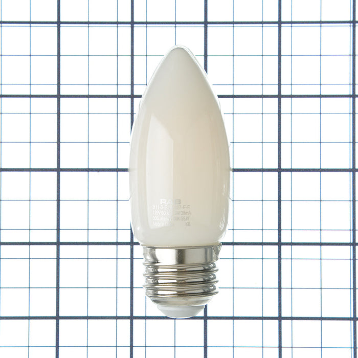 RAB Filament B11 3.3W 40W Equivalent 300Lm E26 90 CRI 2700K Dimmable Frosted (B11-3-E26-927-F-F)