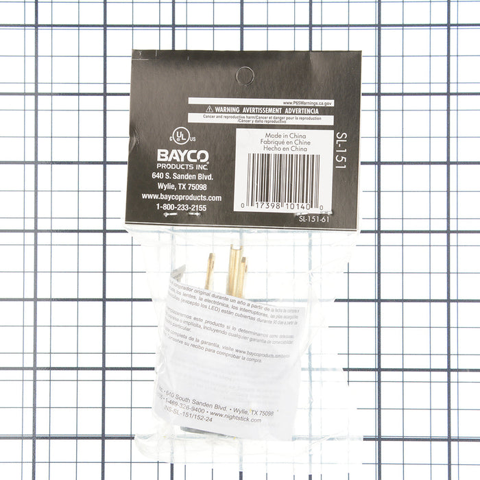Bayco Male Replacement Plug-3 Wire (SL-151)