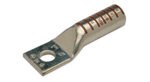 Penn Union Copper Compression Lug Long Barrel One Hole Tongue With Closed Transition 1 AWG (BBLU1S8)