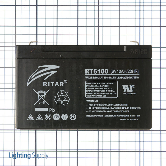 Best Lighting Products Sealed Lead Acid Battery 6V 10.0Ah 5-7/8 Inch X 1-15/16 Inch X 3-11/16 Inch CNYXTE/TFX-2-RC DXR65/DXR125/DXR610/DXR1210/NYDXR-27W/ NYDXR-50W/CADXR Series (BL6100)