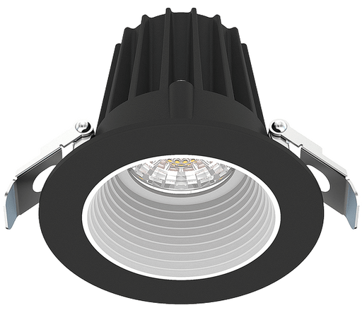 Lotus LED Lights 2 Inch Round Recessed Black Trim LED 9W CCT Selectable 2700K/3000K/3500K/4000K/5000K Baffle White Reflector 36 Degree Air Tight 90 CRI (JXL-COB02-R09W-5CCT-BK-2RR-BF-WH)