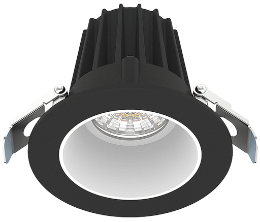 Lotus LED Lights 2 Inch Round Recessed Black Trim LED 9W CCT Selectable 2700K/3000K/3500K/4000K/5000K Smooth White Reflector 36 Degree Air Tight 90 CRI (JXL-COB02-R09W-5CCT-BK-2RR-SM-WH)