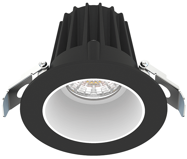 Lotus LED Lights 2 Inch Round Recessed Black Trim LED 9W CCT Selectable 2700K/3000K/3500K/4000K/5000K Smooth White Reflector 36 Degree Air Tight 90 CRI (JXL-COB02-R09W-5CCT-BK-2RR-SM-WH)