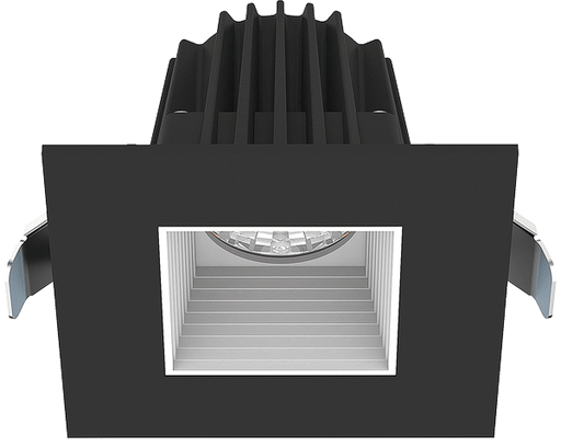 Lotus LED Lights 2 Inch Square Recessed Black Trim LED 9W CCT Selectable 2700K/3000K/3500K/4000K/5000K Baffle White Reflector 36 Degree Air Tight 90 CRI (JXL-COB02-S09W-5CCT-BK-2SR-BF-WH)
