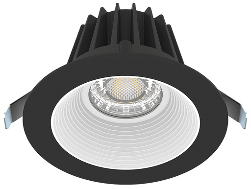 Lotus LED Lights 4 Inch Round Recessed Black Trim LED 15W CCT Selectable 2700K/3000K/3500K/4000K/5000K Baffle White Reflector 36 Degree Air Tight 90 CRI (JXL-COB04-R15W-5CCT-BK-4RR-BF-WH)