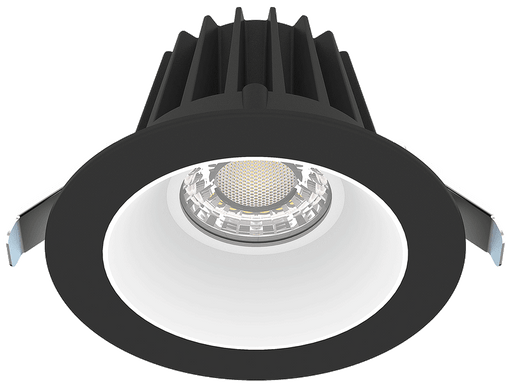Lotus LED Lights 4 Inch Round Recessed Black Trim LED 15W CCT Selectable 2700K/3000K/3500K/4000K/5000K Smooth White Reflector 36 Degree Air Tight 90 CRI (JXL-COB04-R15W-5CCT-BK-4RR-SM-WH)