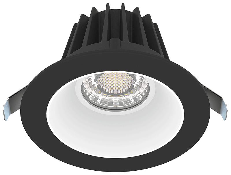 Lotus LED Lights 4 Inch Round Recessed Black Trim LED 15W CCT Selectable 2700K/3000K/3500K/4000K/5000K Smooth White Reflector 36 Degree Air Tight 90 CRI (JXL-COB04-R15W-5CCT-BK-4RR-SM-WH)