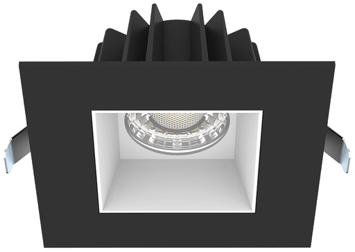 Lotus LED Lights 4 Inch Square Recessed Black Trim LED 15W CCT Selectable 2700K/3000K/3500K/4000K/5000K Smooth White Reflector 36 Degree Air Tight 90 CRI (JXL-COB04-S15W-5CCT-BK-4SR-SM-WH)