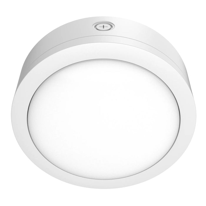 Westgate Manufacturing 14 Inch Round Flat LED Bulkhead Wattage/CCT Selectable 36W/48W/60W 3000K/4000K/5000K 120-277V 80 CRI White With Photocell (BKR-36W-MCTP-60W-P-WH)