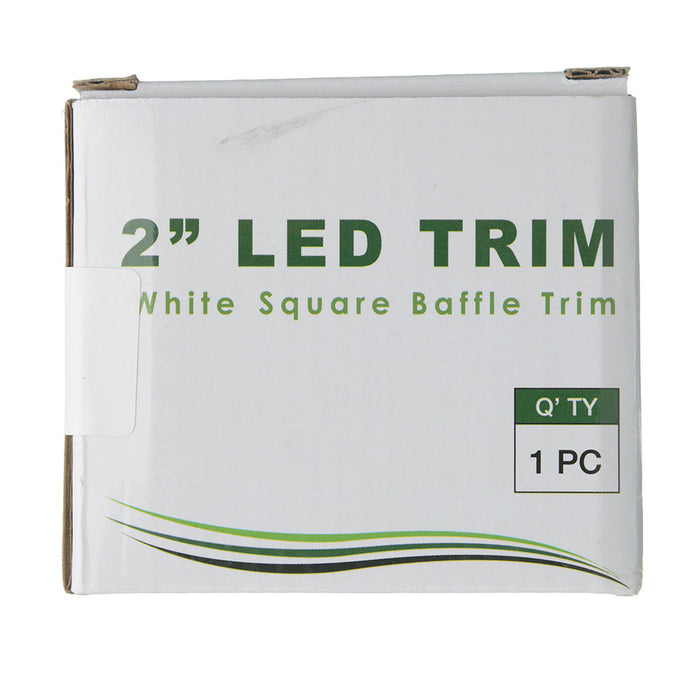 Best Lighting Products 2 Inch LED White Square Trim Downlight Fixture (BLED-2T-BW-SQ-3K)