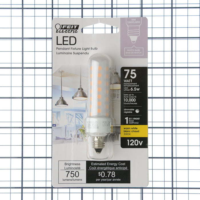 Feit Electric [75W Equivalent] Dimmable E11 Base T4 Specialty LED Bulb (BP75MC/830/LED)