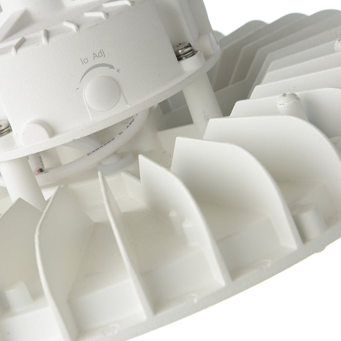 Maxlite LED Round ECO Pendant High Bay Gen 3 120-277V Wattage/CCT Selectable 180W/200W/240W 3500K/4000K/5000K TAA Country White (BPHE3-U180WCSTA)