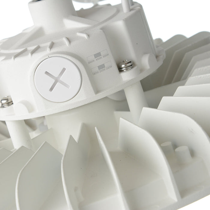 Maxlite LED Round ECO Pendant High Bay Gen 3 120-277V Wattage/CCT Selectable 180W/200W/240W 3500K/4000K/5000K TAA Country White (BPHE3-U180WCSTA)