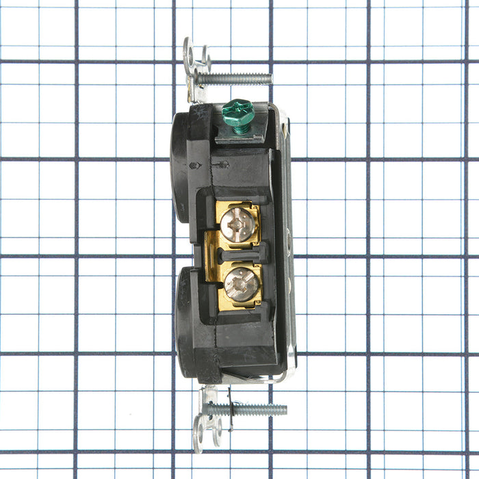 Leviton Duplex Receptacle Outlet Commercial Spec Grade Indented Face 20 Amp 125V Back Or Side Wire NEMA 5-20R 2-P (BR20-E)