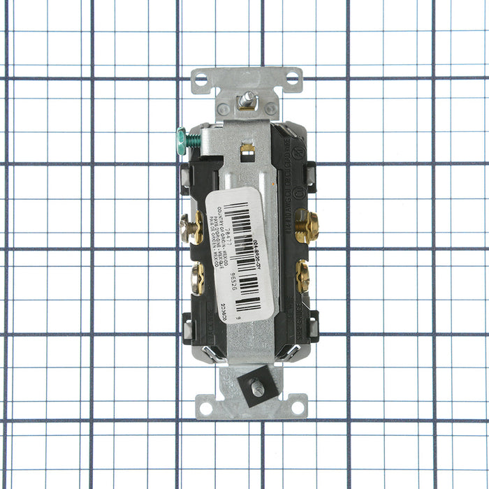 Leviton Duplex Receptacle Outlet Commercial Spec Grade Indented Face 20 Amp 125V Back Or Side Wire NEMA 5-20R 2-P (BR20-GY)