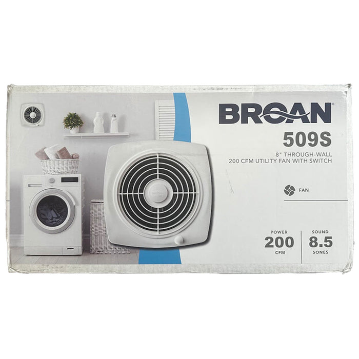 Broan-NuTone 8 Inch Through Wall Fan White Plastic Grille 180 CFM (509S)