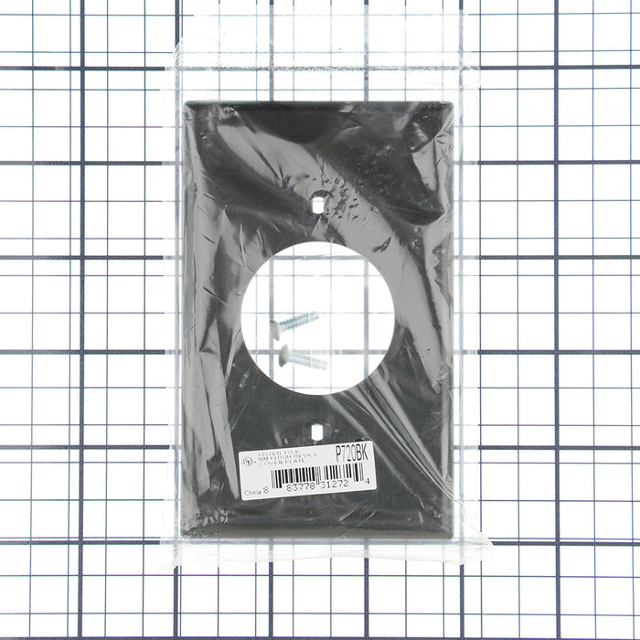 Bryant Wall Plate 1-Gang 1.60 Inch Opening Black (P720BK)