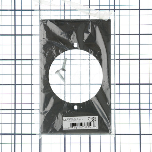 Bryant Wall Plate 1-Gang 2.15 Inch Opening Black (P724BK)