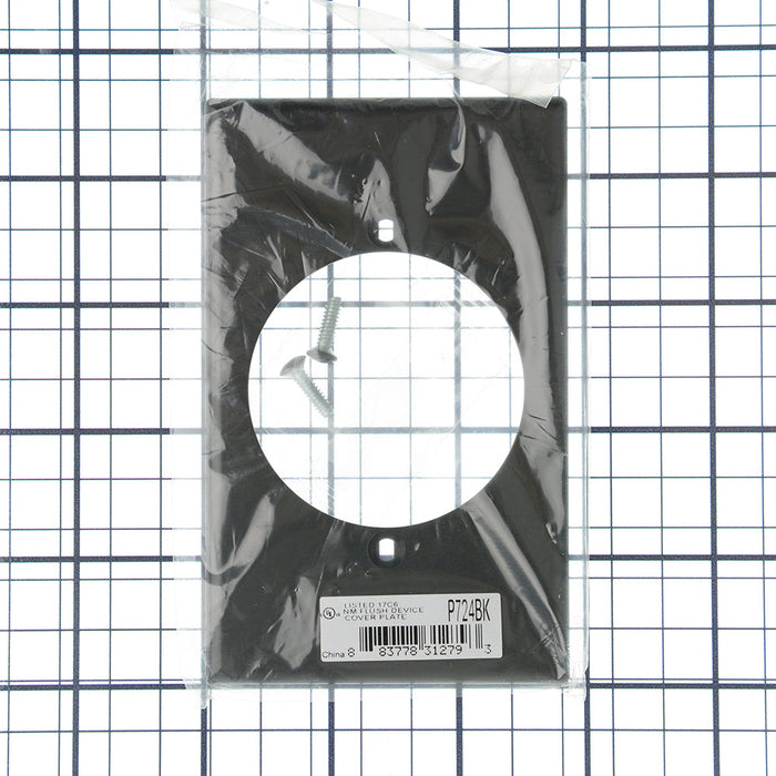 Bryant Wall Plate 1-Gang 2.15 Inch Opening Black (P724BK)