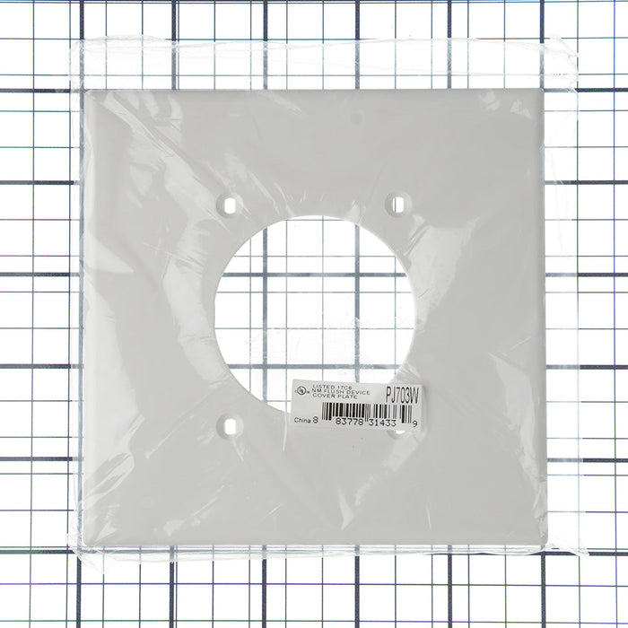 Bryant Wall Plate Mid-Size 2-Gang 2.15 Inch Opening White (PJ703W)